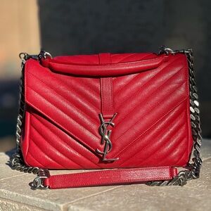 Yves Saint Laurent Scarlet Quilted Shoulder Bag
